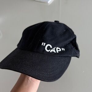 Authentic Black off white “cap” unisex baseball hat